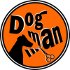 Dogman logo - okrugli 200x200, natpis i slika psa